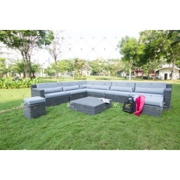 Elegante Design Seccional Pátio Jardim Sofa Set Móveis de vime